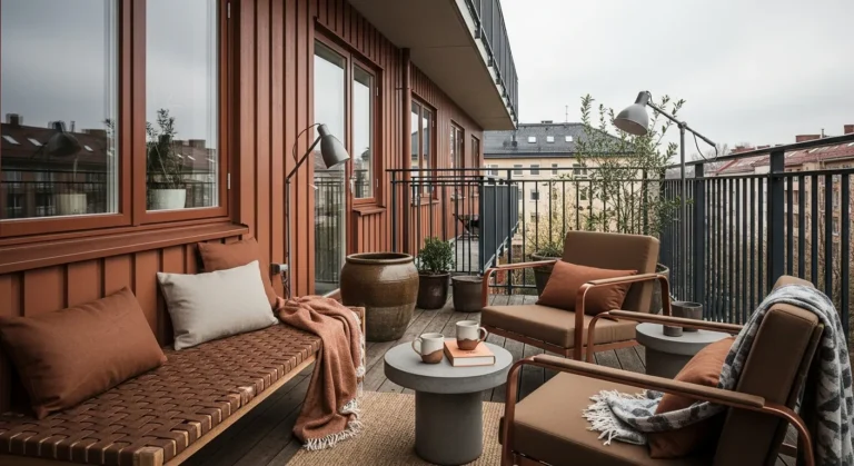 Japandi Outdoor Balcony Ideas: A Copper-Infused Zen Retreat