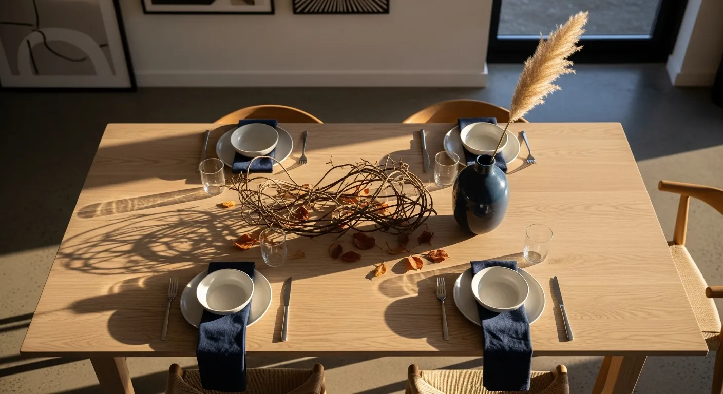 Step by step guide to recreating minimalist dining room ideas with navy walls