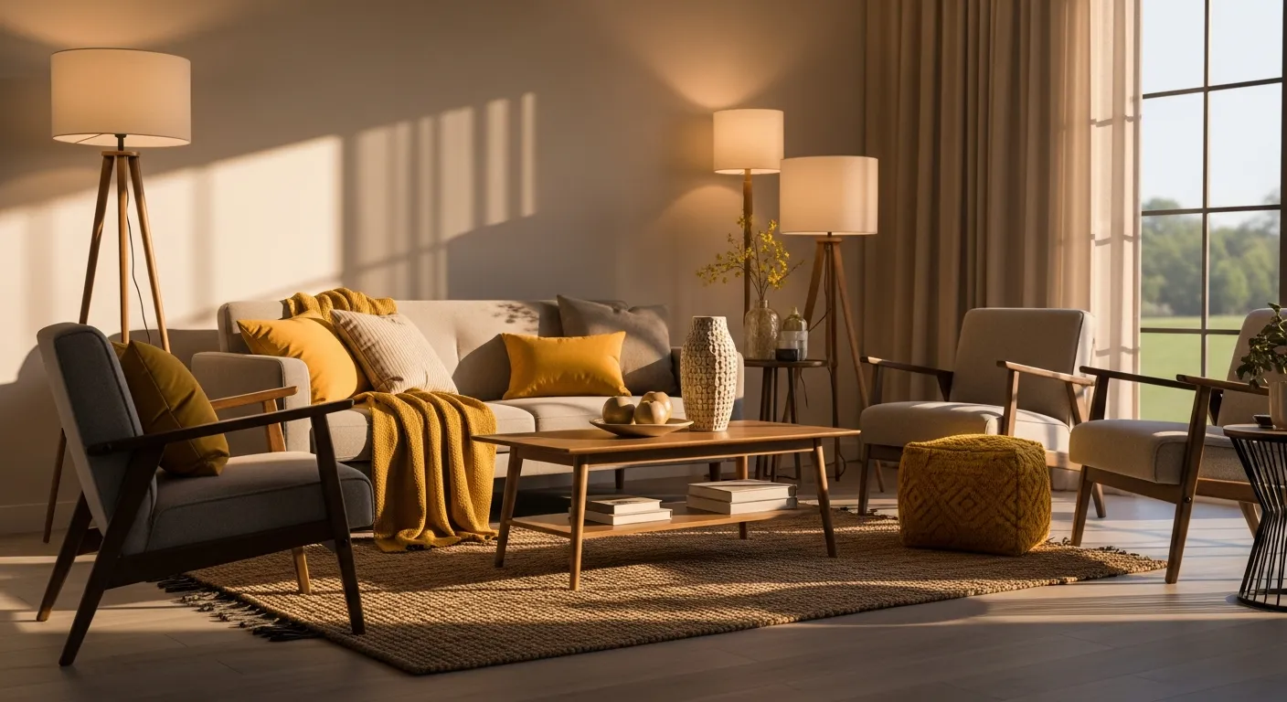 Recreating modern living room ideas with butter yellow accents and sunlight