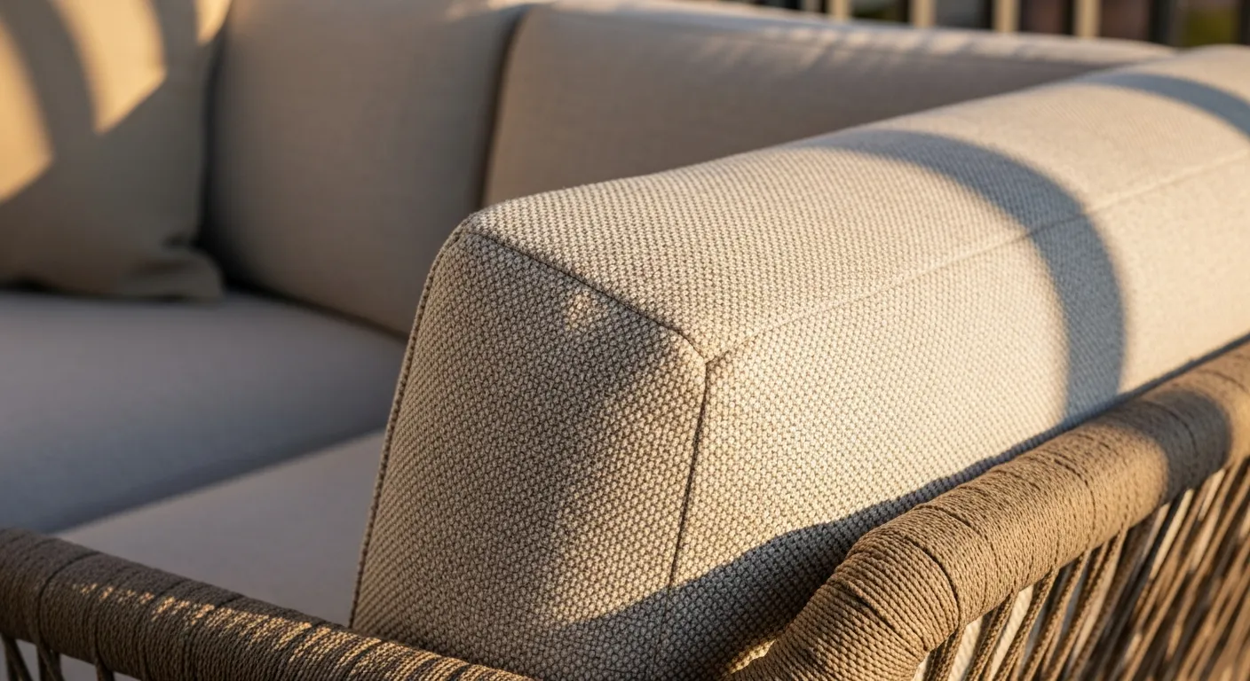 Compact furniture layout showcasing Modern Outdoor Balcony ideas with sleek cream finishes