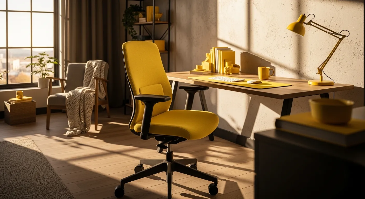 Modern Scandi shelving and decor details in a home office