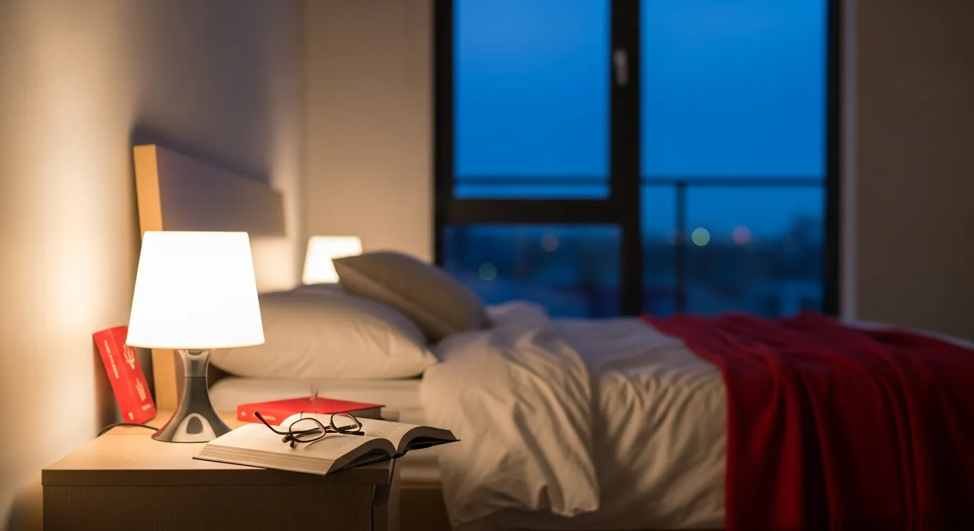 Clean lines and negative space in red minimalist interior design