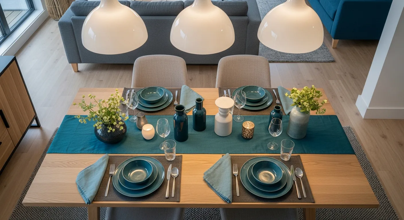 Close up of teal velvet chairs in a Modern Dining Room ideas context