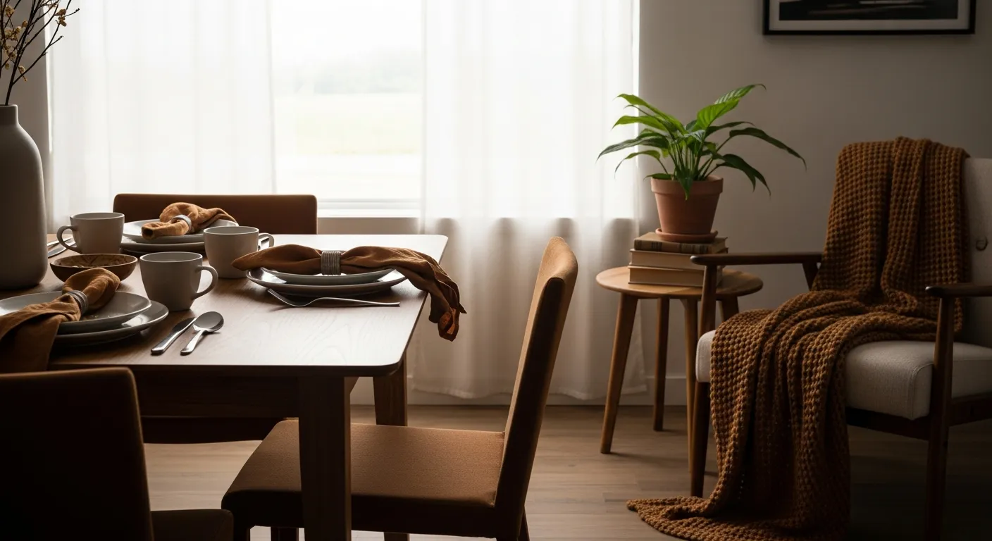 Styling tips for Modern Dining Room ideas featuring amber lighting and sleek decor