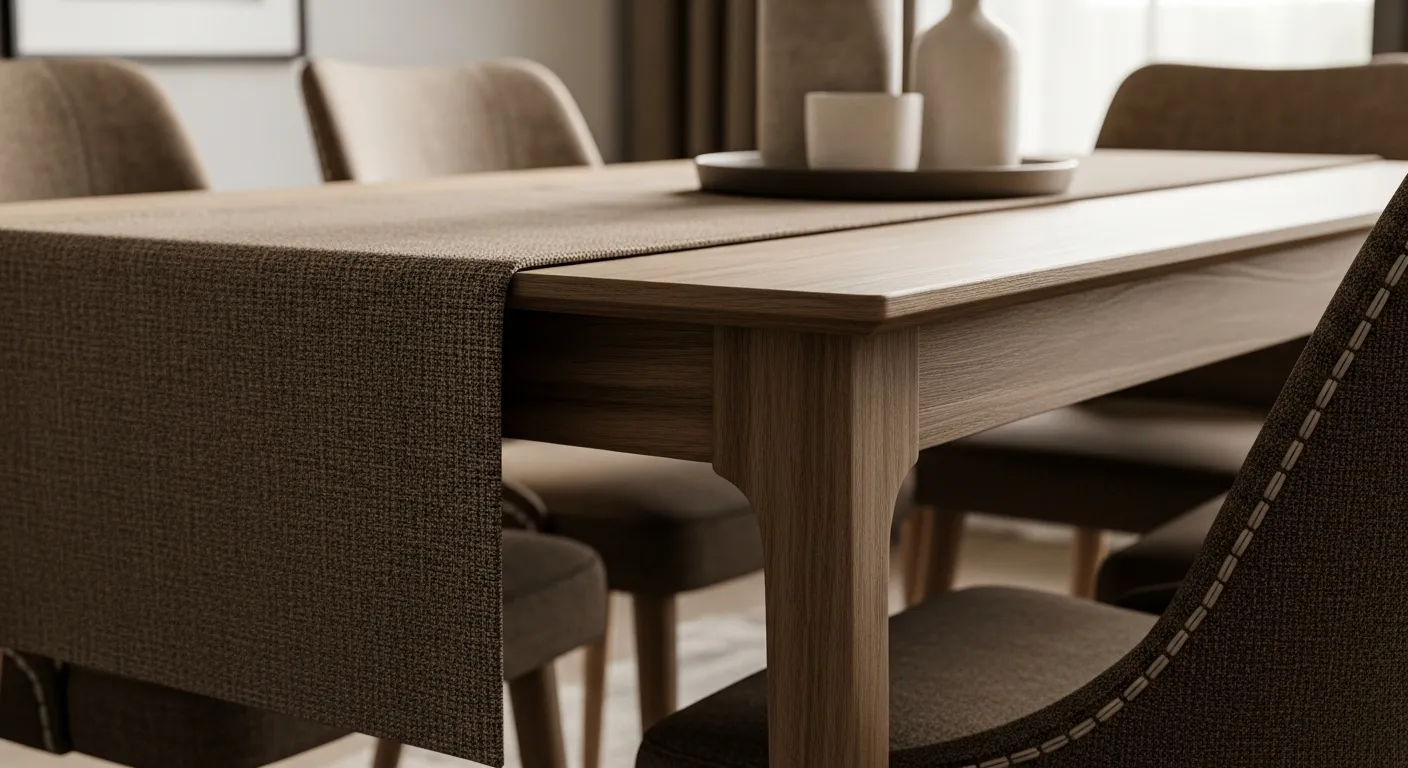 Essential furniture for Modern Dining Room ideas featuring walnut table and leather chairs