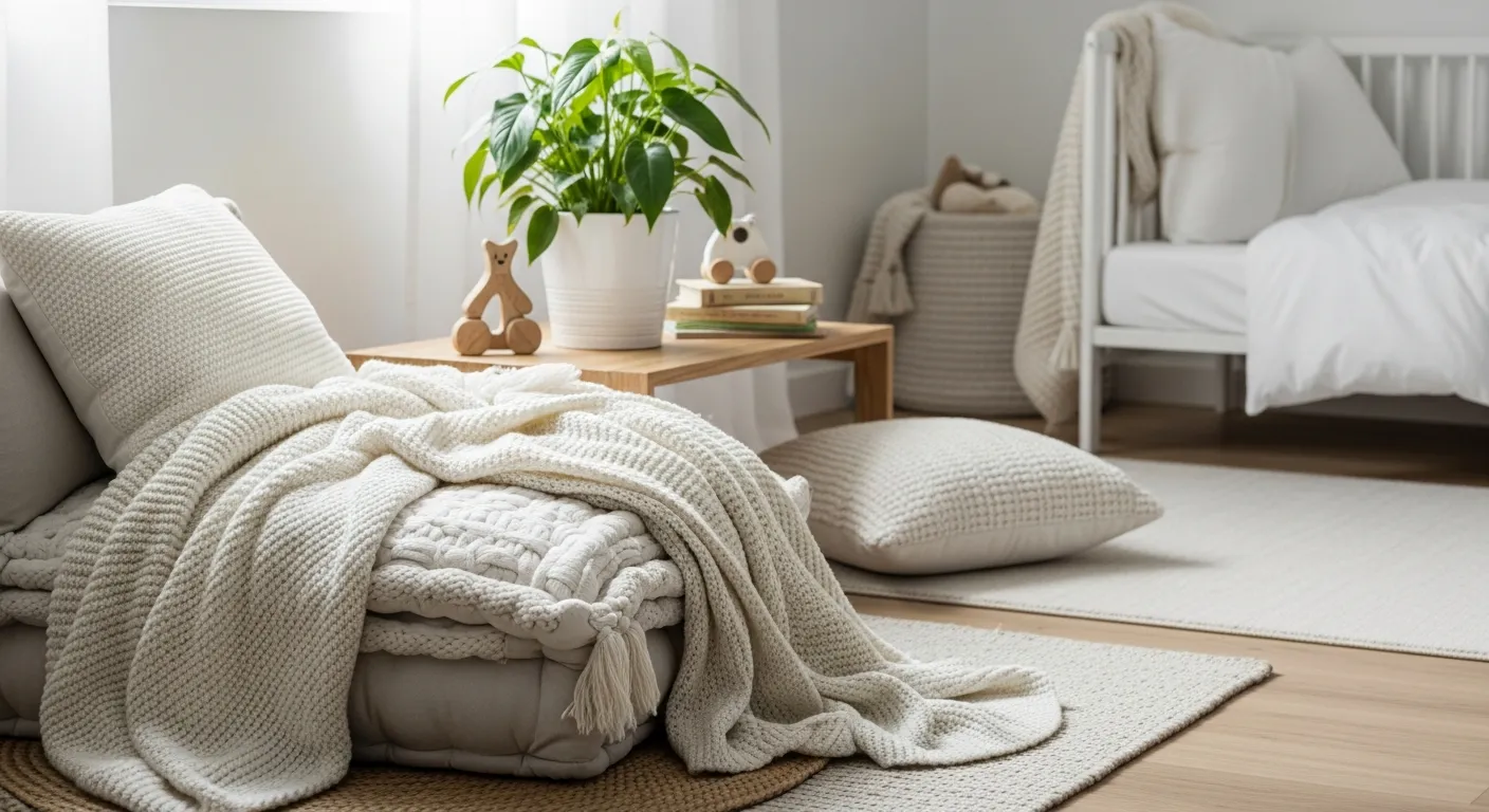 Styling tips for Modern Nursery & Kids Room ideas featuring textured rugs and soft lighting