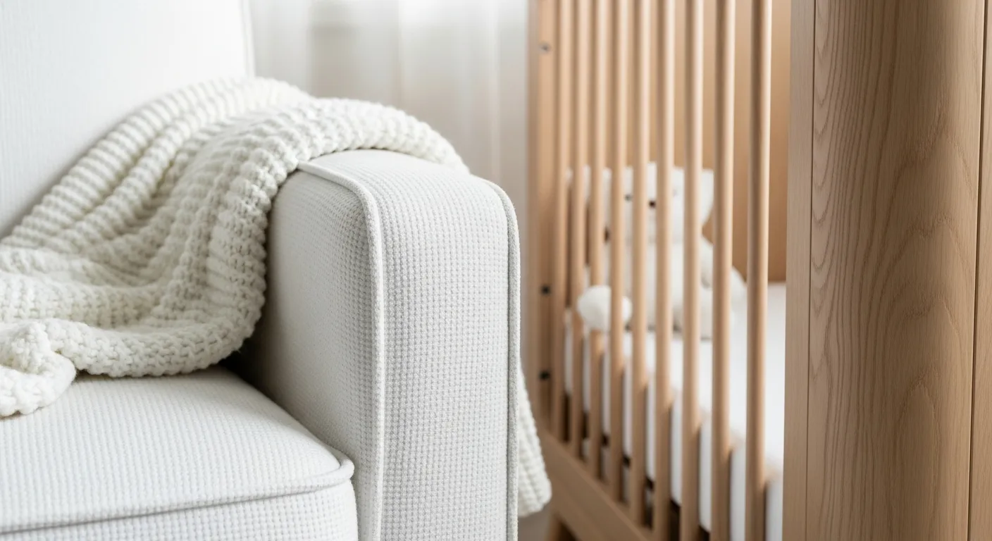 Essential furniture selection for Modern Nursery & Kids Room ideas with white crib and shelving