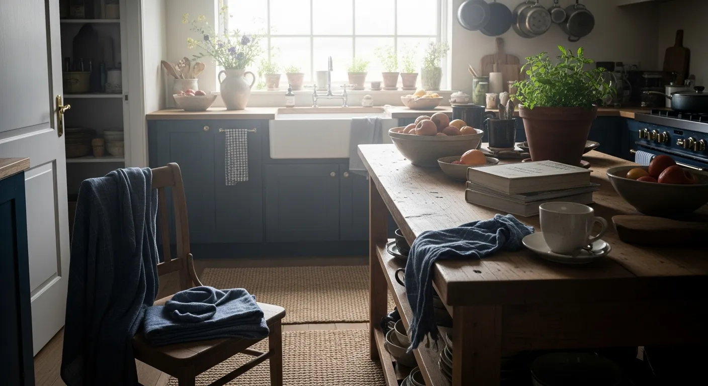 Styling tips for bold Farmhouse Kitchen ideas utilizing brass and wood