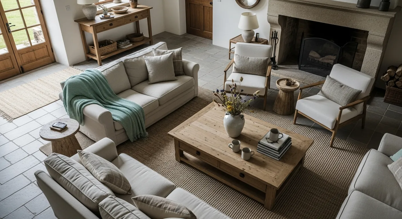 Weathered wood textures paired with mint walls in a farmhouse design