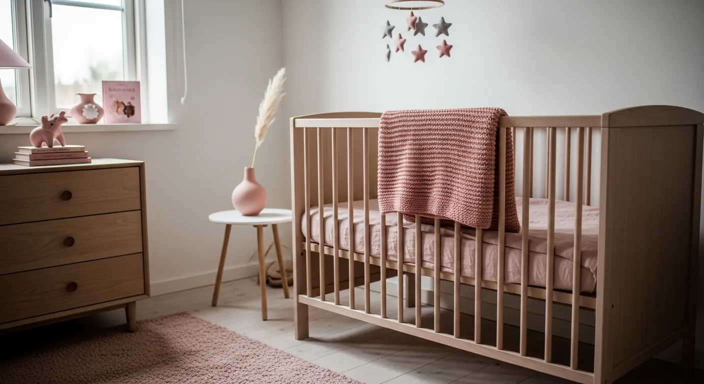 Soft blush and beige color palette example for Scandi Nursery & Kids Room ideas