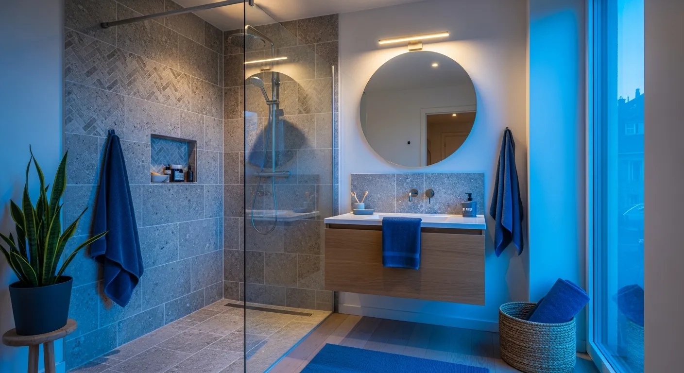 Lighting and mirror setup for Scandi Bathroom ideas