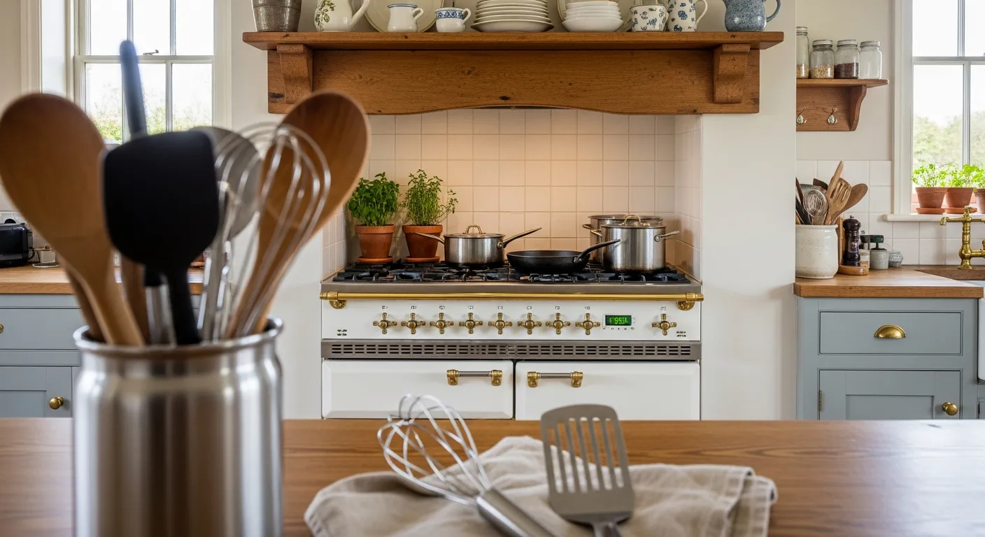 Affordable beige farmhouse kitchen remodel ideas with rustic wood elements and neutral tones