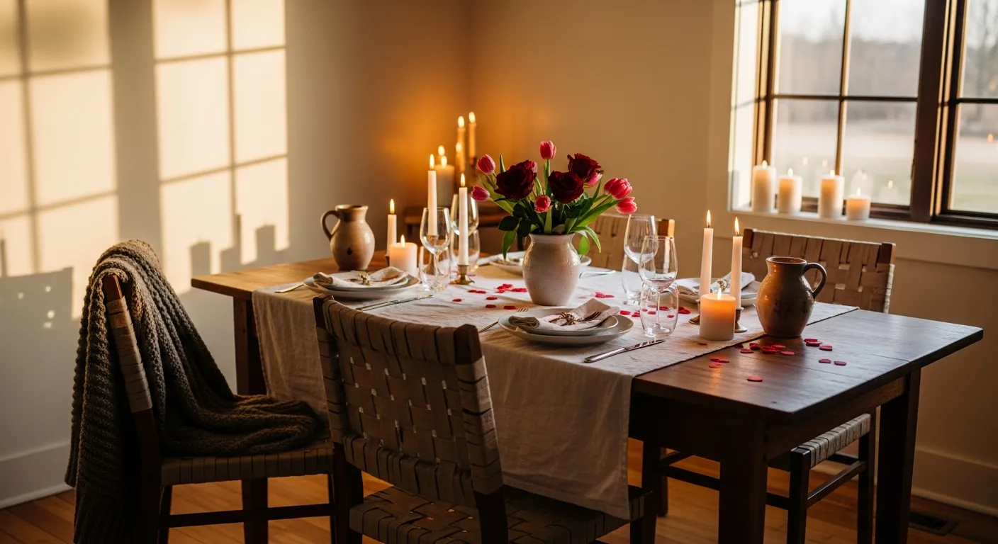 Creamy off-white palette bringing bright welcoming warmth to a beautiful rustic farmhouse dining setup