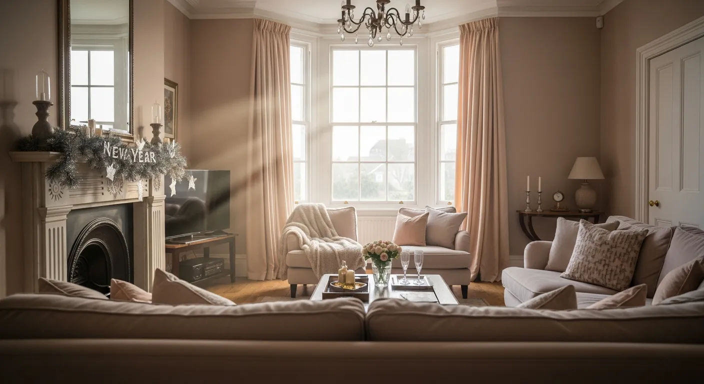 Classic luxury living room ideas featuring elegant peach walls and gold accents