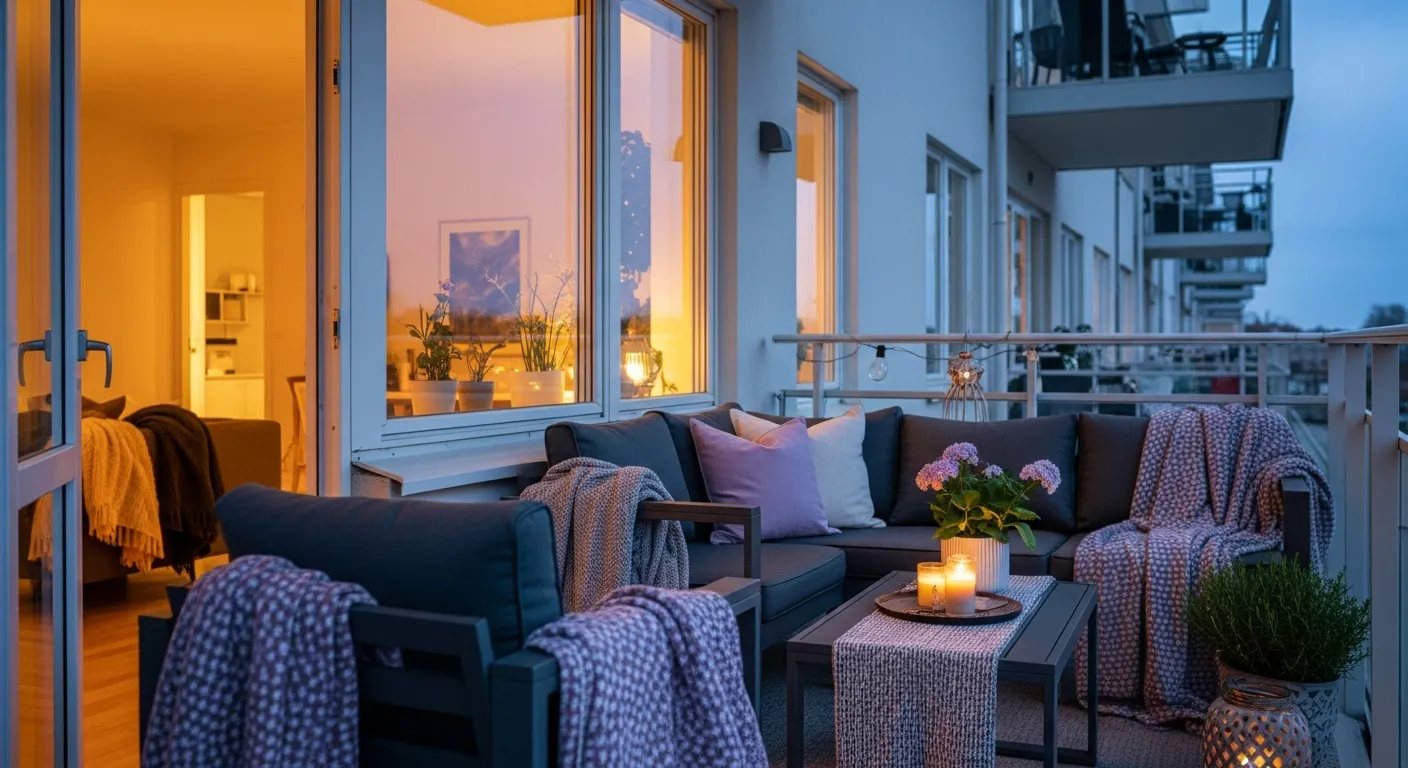 Interior view transitioning to exterior modern outdoor balcony ideas