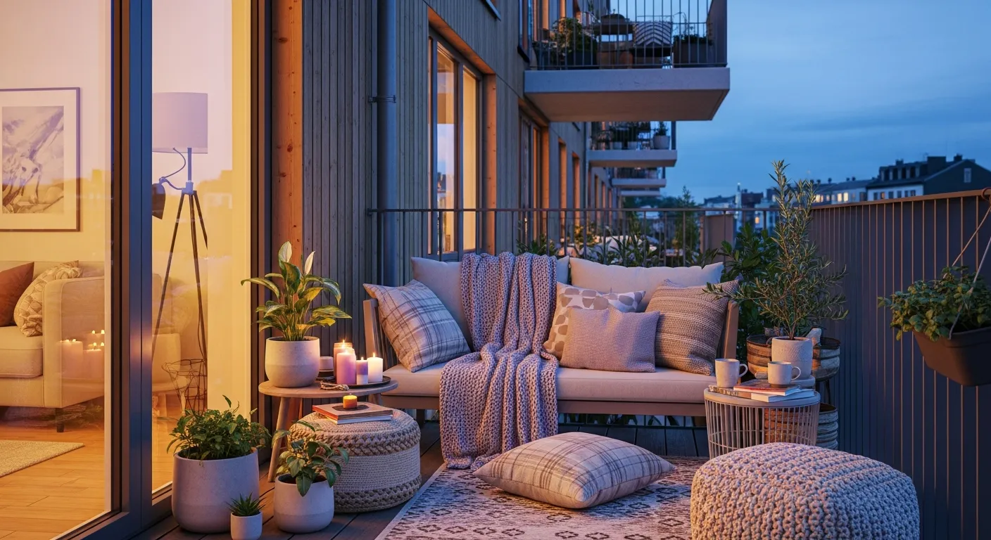 Close up of textile textures essential for modern outdoor balcony ideas