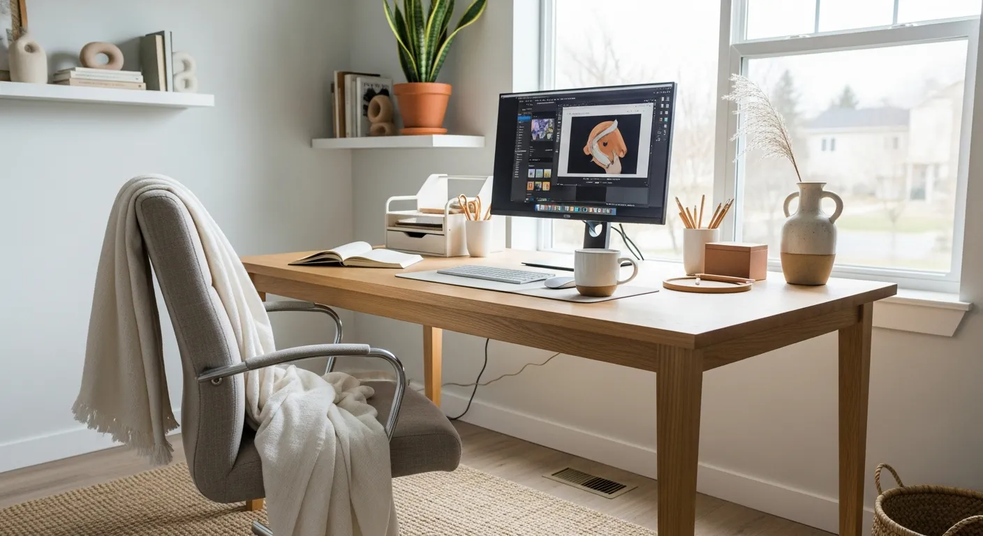 Styling accessories and decor for Japandi Home Office ideas