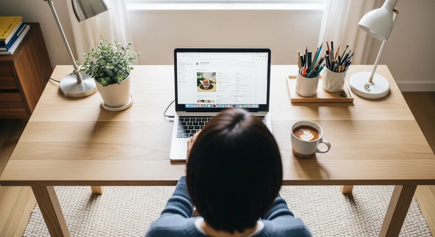 Workspace organization and layout for Japandi Home Office ideas
