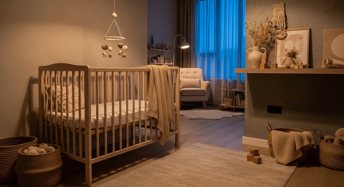 Soft beige and neutral color combinations in a modern nursery