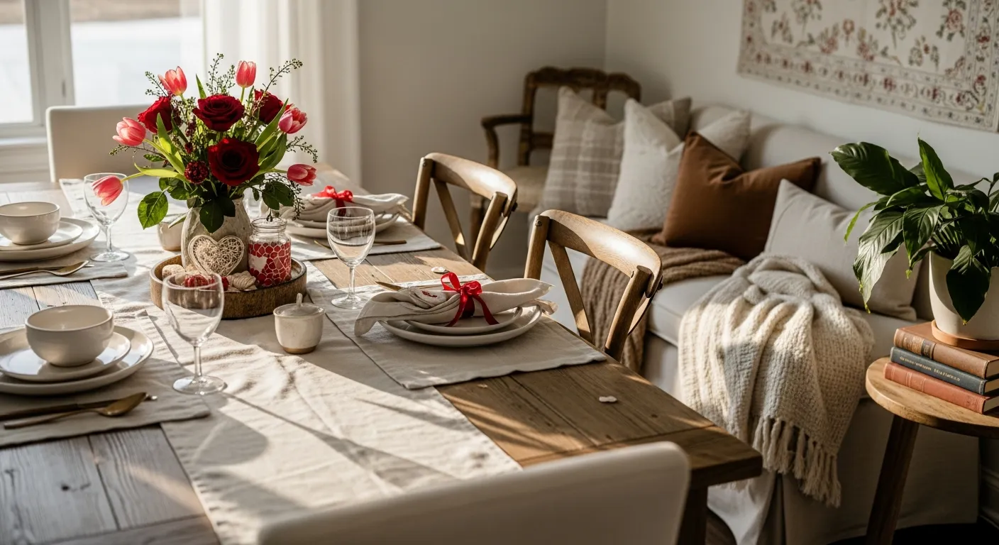 Budget-friendly farmhouse dining room ideas with cozy seating and warm wooden textures