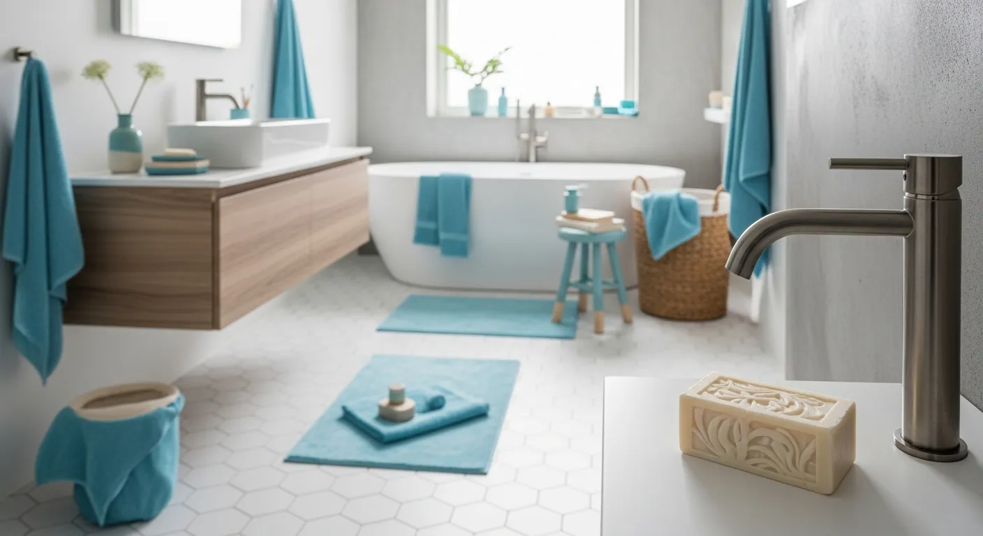 Small space Scandi bathroom ideas with organized vanity storage