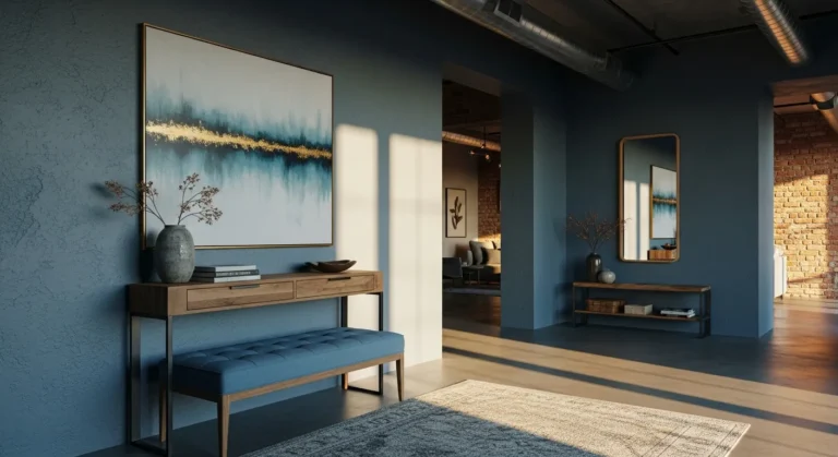 Stunning Dusty Blue Industrial Entryway Ideas