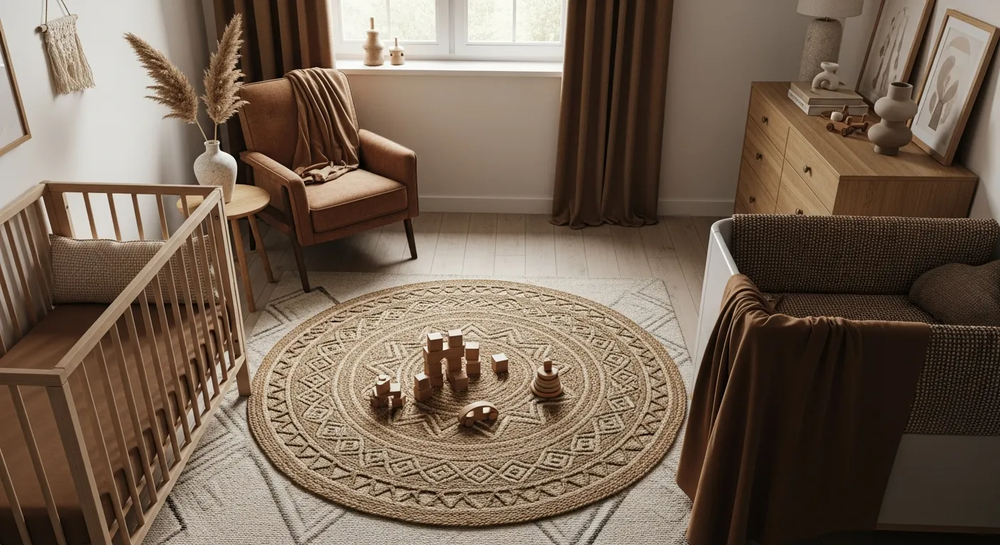 Step by step styling for a Japandi kids room with mocha brown accents