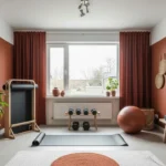 Japandi Home Gym Ideas: A Serene Rust & Wood Retreat