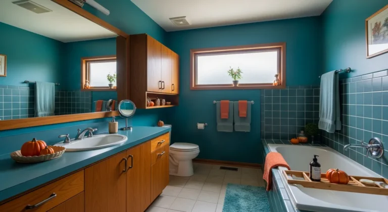 Teal Mid-Century Modern Bathroom Ideas for Thanksgiving