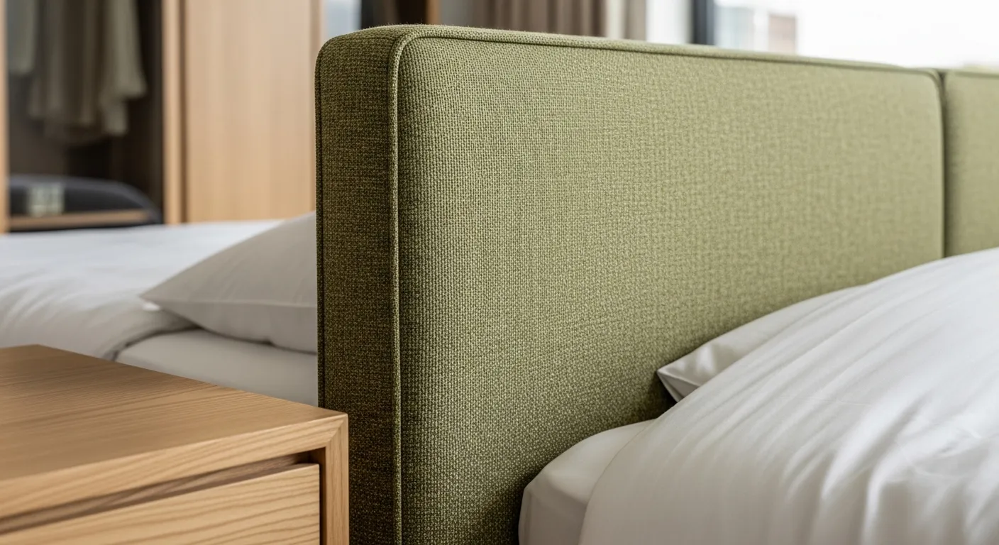 Sleek contemporary furniture showcasing modern styling in a moss green space