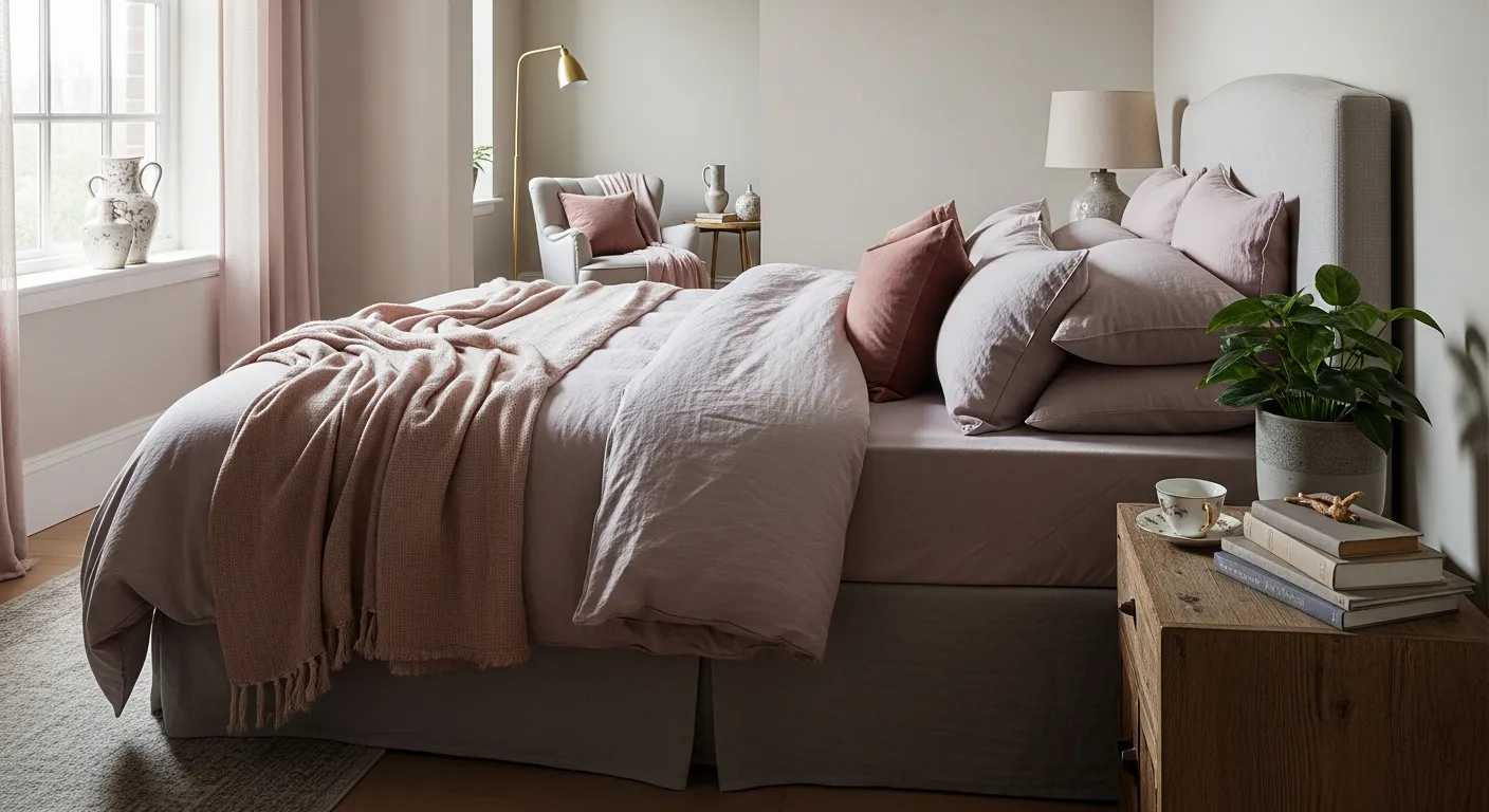 Styling tips for a dusty rose classic luxury master bedroom retreat