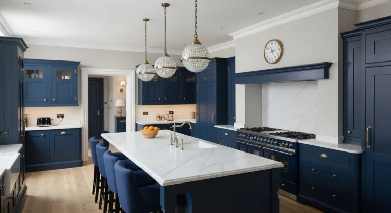 Classic Luxury Kitchen Ideas: Navy Blue Everyday Elegance
