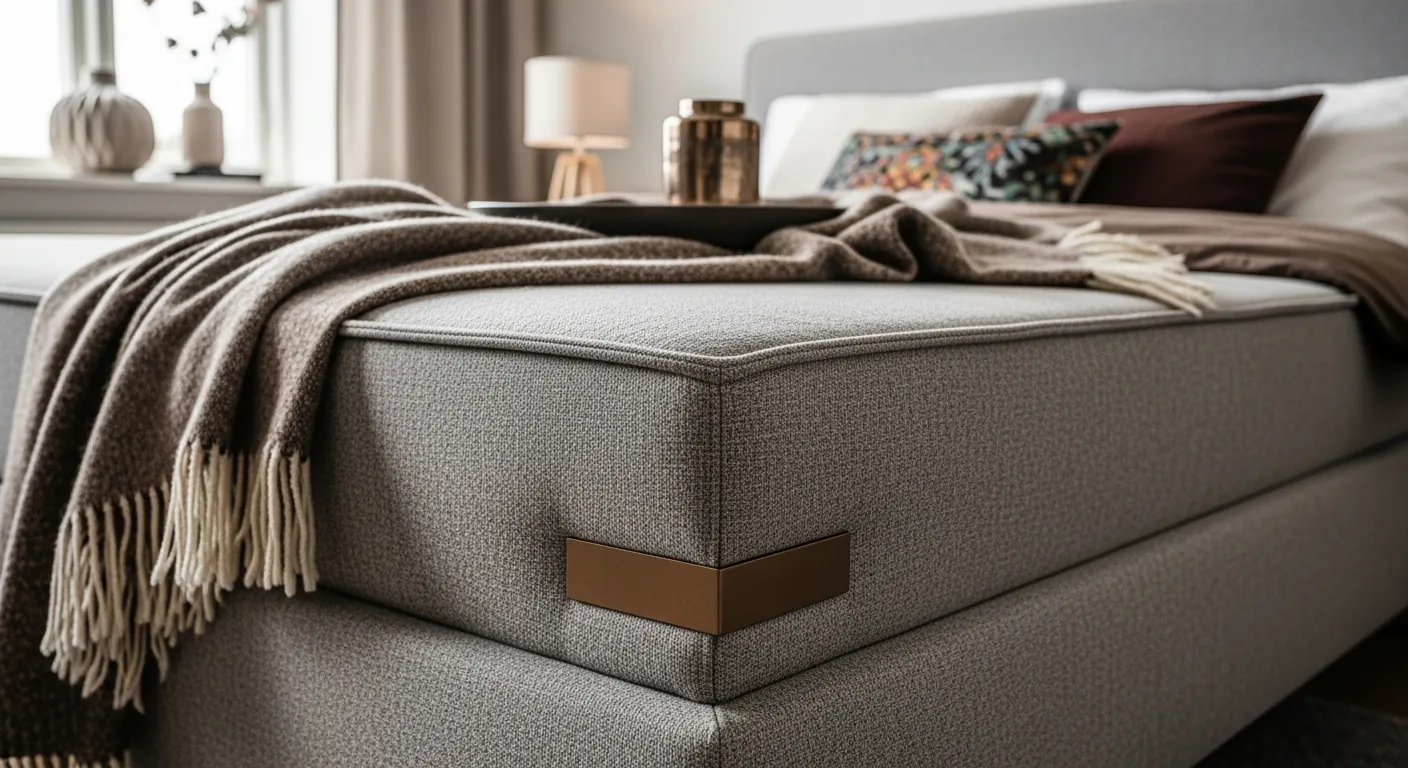 Light wood furniture and warm bronze accents showcasing essential Scandi bedroom ideas