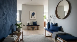 Navy Blue Japandi Entryway Ideas for a Zen Welcome