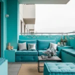 Stunning Minimalist Outdoor Balcony Ideas in Turquoise