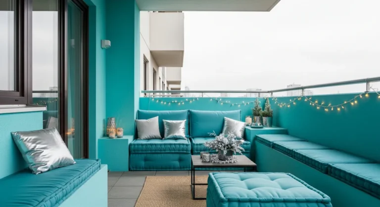 Stunning Minimalist Outdoor Balcony Ideas in Turquoise