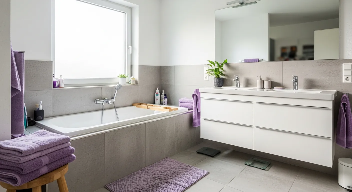Cost effective bathroom renovations showing a painted vanity and new hardware