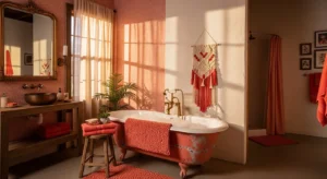 Stunning Coral Bohemian Bathroom Ideas for Everyday Style