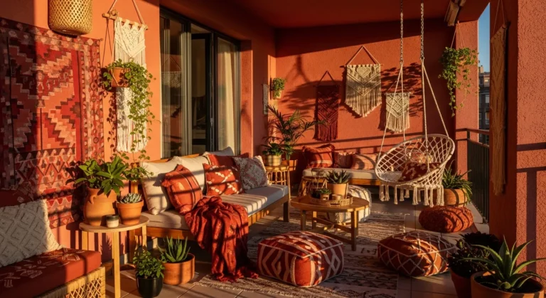 Terracotta Bohemian Outdoor Balcony Ideas & Expert Decor Tips