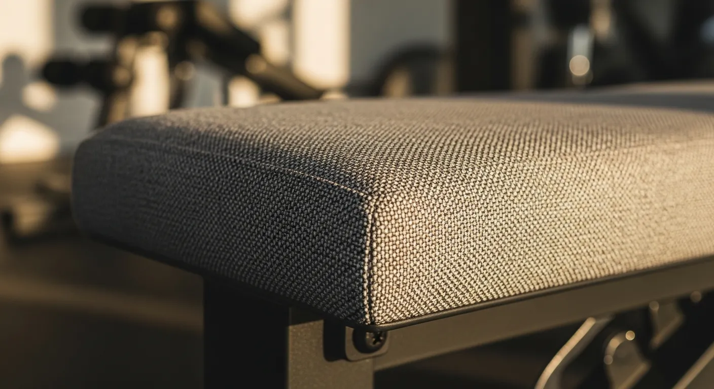 Sleek metallic workout equipment and bright modern gym lighting