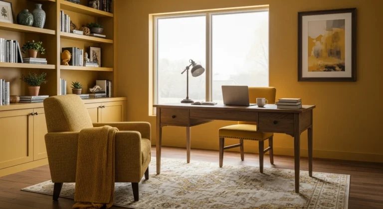 10 Mustard Farmhouse Home Office Ideas for Productivity