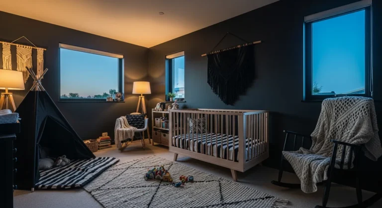 Bold Black Bohemian Nursery & Kids Room Ideas