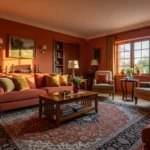 Stunning Burnt Orange Classic Luxury Living Room Ideas