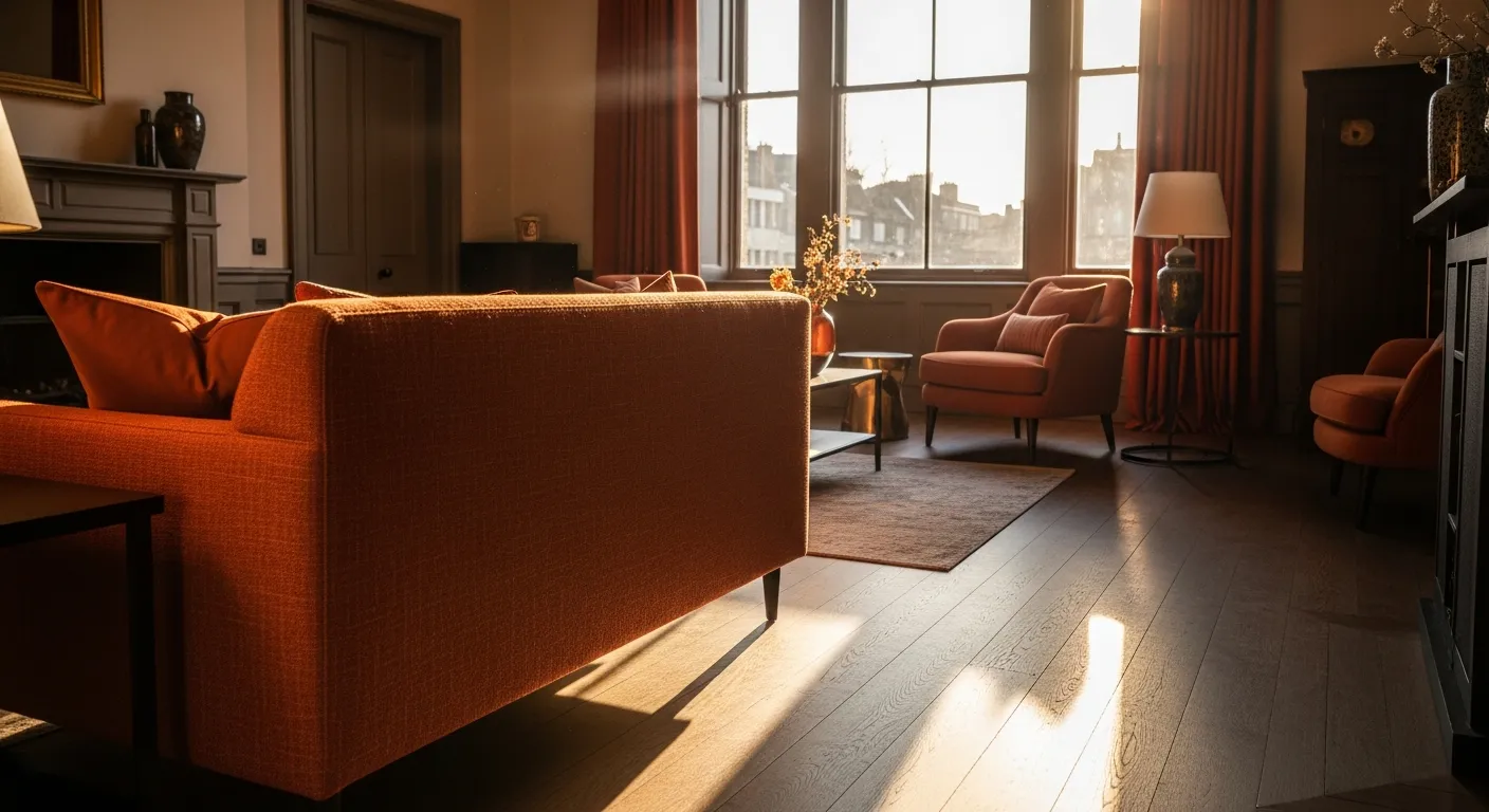 Step by step guide to Classic Luxury Living Room ideas with burnt orange decor