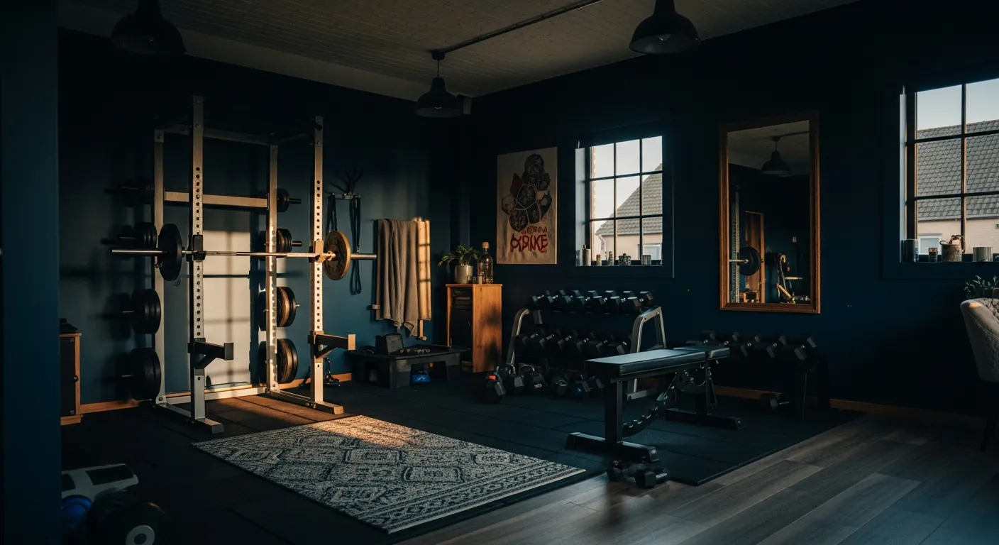 Psychology of midnight blue walls in industrial home gym designs