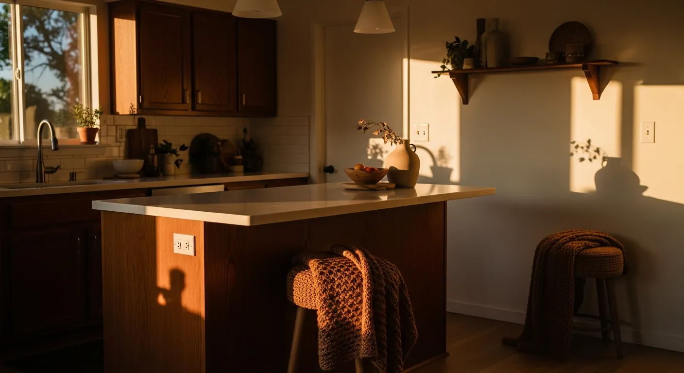 Affordable styling tips for a winter cozy mid-century modern kitchen