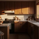 Winter Cozy Mid-Century Modern Kitchen Ideas in Warm Brown