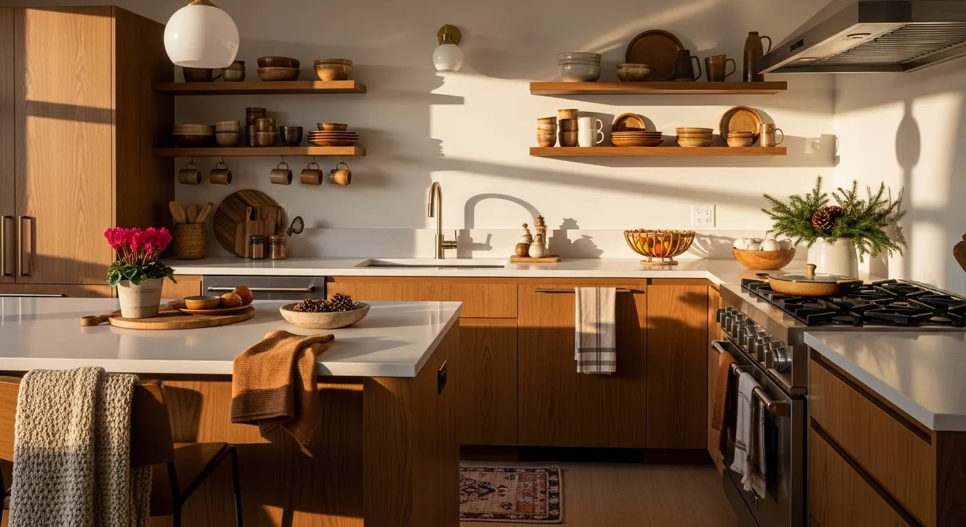 Budgeting for a mid-century modern kitchen remodel with warm brown accents