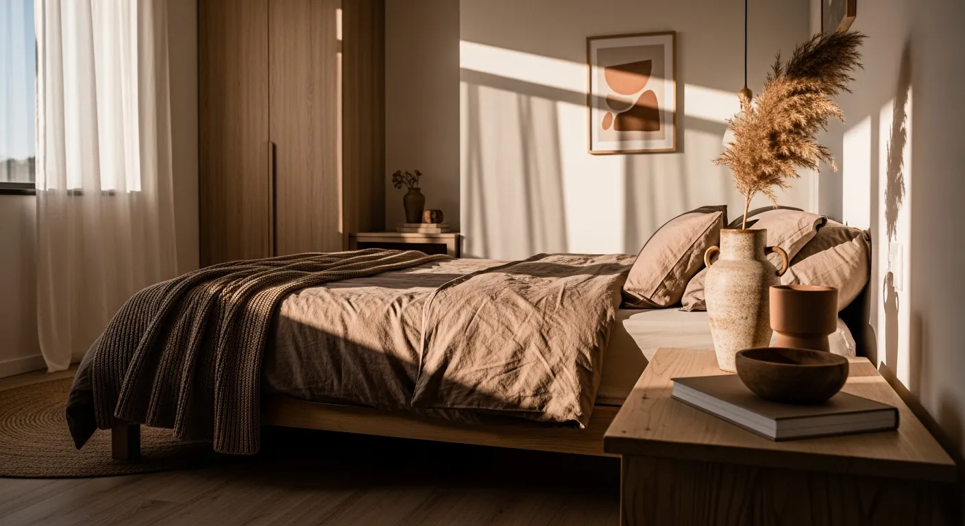 Mocha and cream bedding color palette inspiration for cozy bedrooms