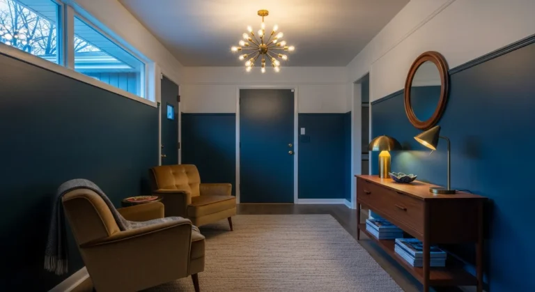 Stunning Mid-Century Modern Entryway Ideas in Midnight Blue